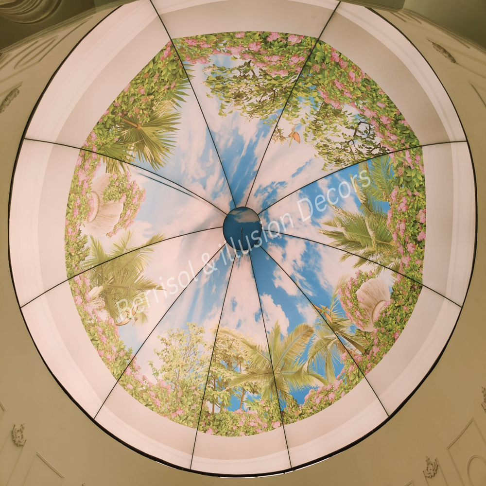 Wave Shape Stretch Ceiling - Pattern: Plain