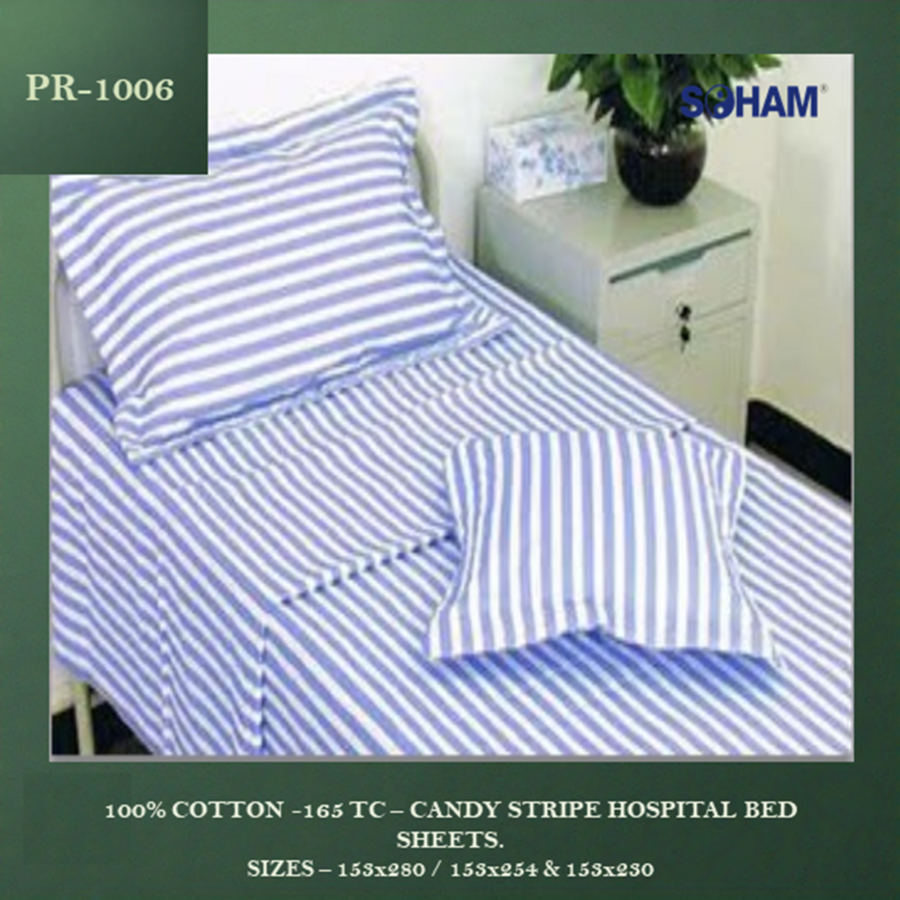 Pr-1006 - 100% Combed Cotton, 90x60 Inches, Candy Stripe Pattern | Soft And Durable, Shrink-resistant, Ideal For Healthcare Settings