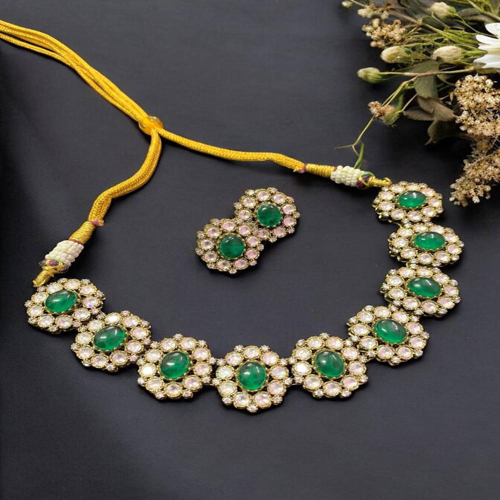 Regal Victorian Necklace With Cabochon Doublet Studs