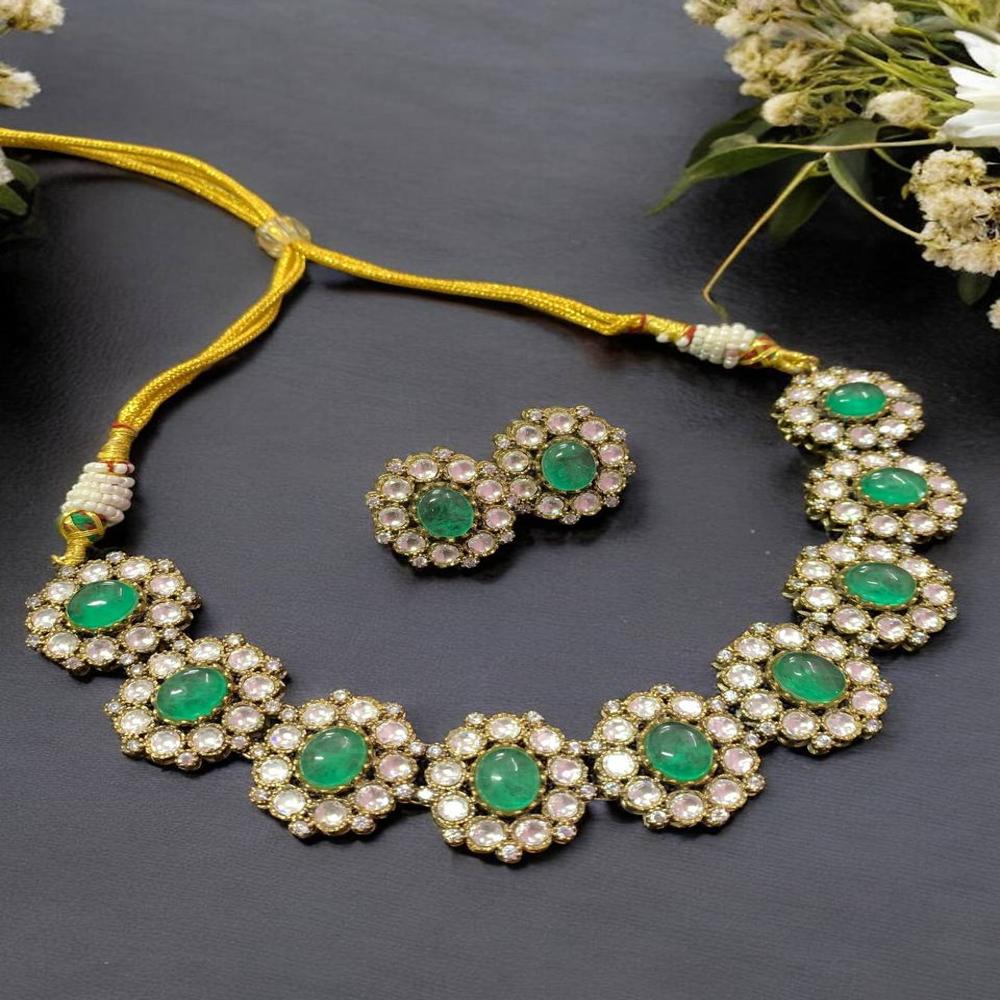 Regal Victorian Necklace With Cabochon Doublet Studs