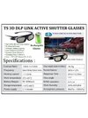 DLP Link active rechargeable universal 3D glasses