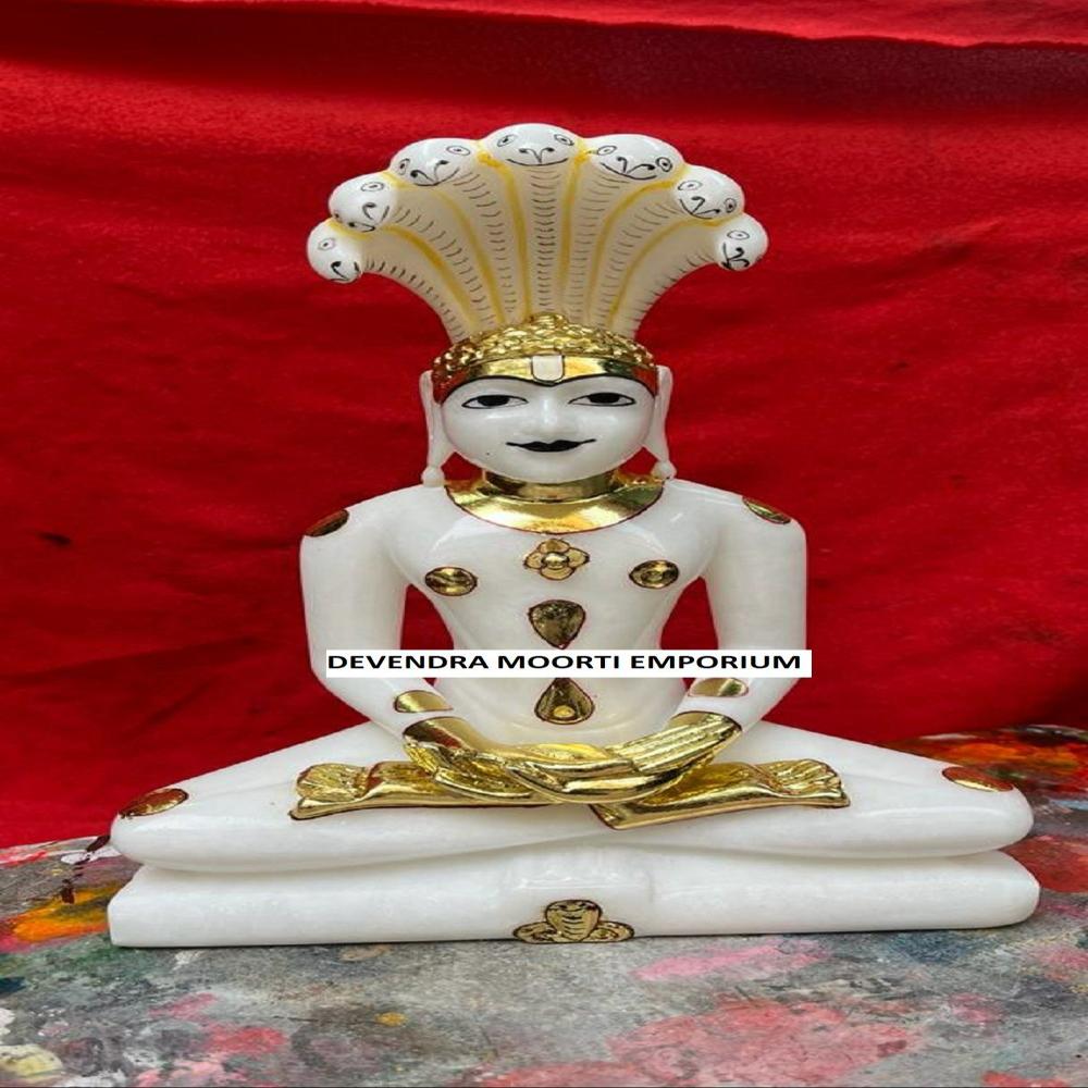 Marble Shankeshwar Parshwanath Jain Statue - Color: Multicolour