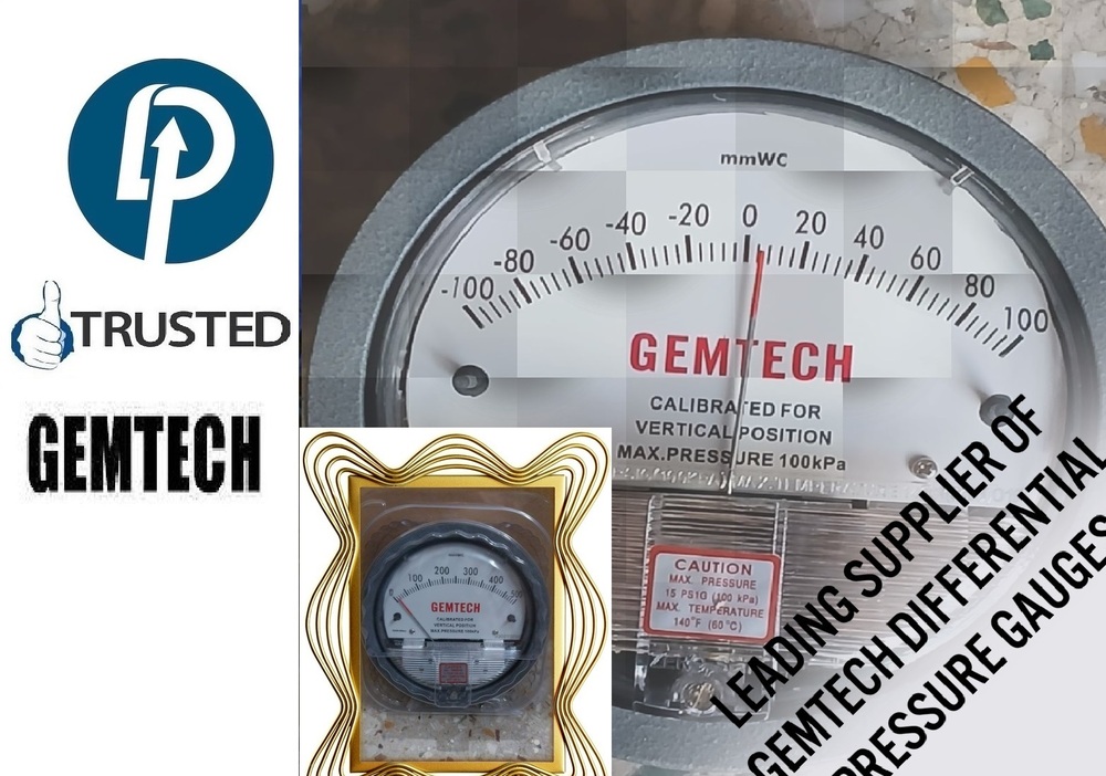 Leading Supplier of GEMTECH_Differential Pressure Gauge Wholesale India MODEL G2300-6 MM WC - Daheli Bus Stop Uttar Pradesh,India