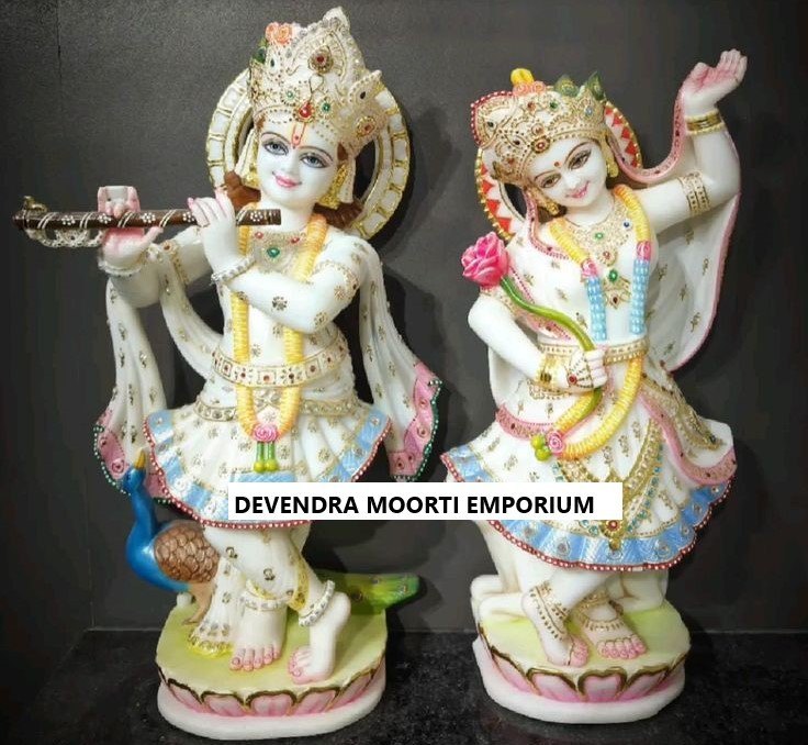 marble radha krishna statue