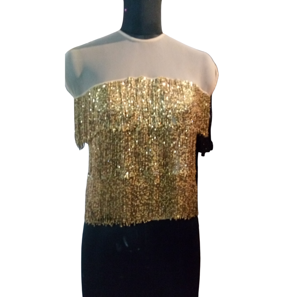 Women Hand Beaded Fringe Tops