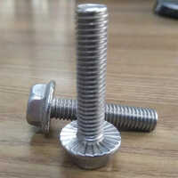 M6 6 Mm Stainless Steel Hex Flange Bolt - Color: Silver