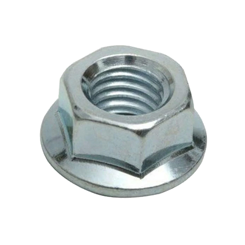 M6 Mild Steel Hex Flange Nut - Color: Silver