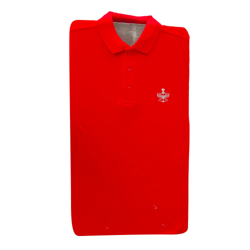 Mens Red Solid Polo Neck T-Shirt