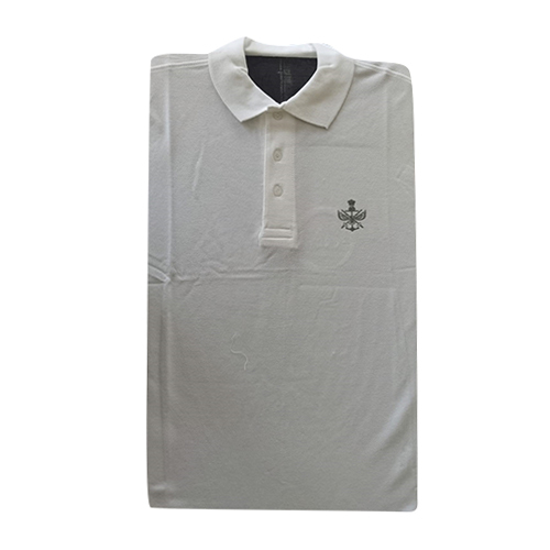 Mens Grey Solid Polo Neck T-Shirt