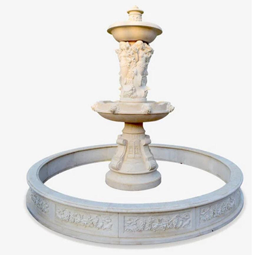 Stone Garden Fountain - Color: White