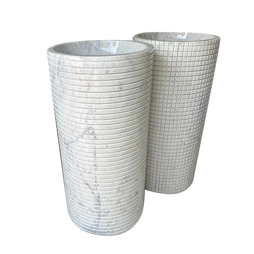 Designer Marble Pot - Color: White