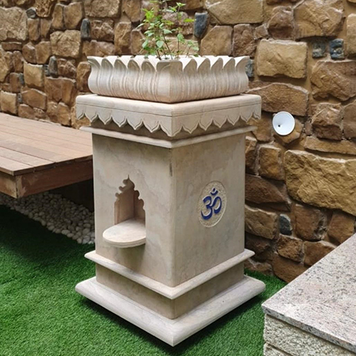 Red Stone Tulsi Pot
