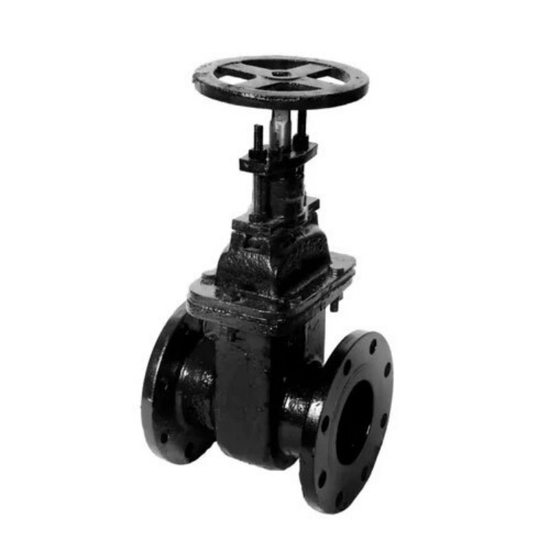 Cast Iron Sluice Valve - 2 Inch Port Size, Hydraulic Power, Medium Pressure, Sleek Black Finish, Durable Water Media Handling