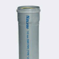 PVC SWR Pipes Kelvin - 110mm Gray PVC Water Pipes, 3 & 6m Lengths, Seamless Round Shape, Female Connection, 1 Year Warranty