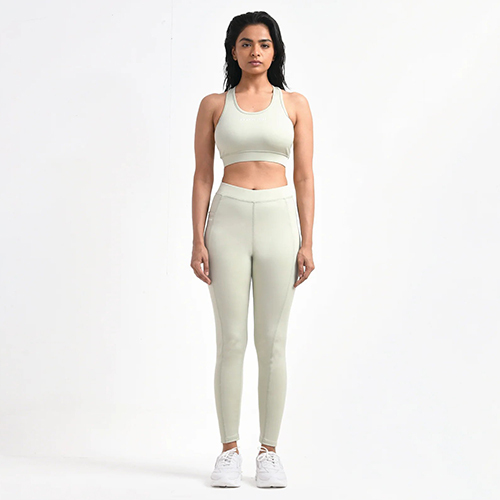 Light Sage Running Leggings - Color: White