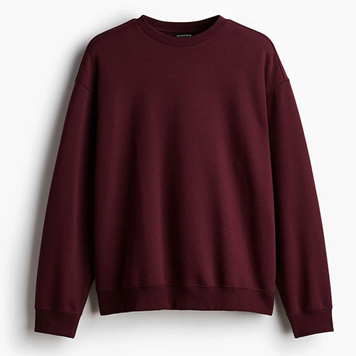 Loose Fit Sweatshirt - Color: Maroon