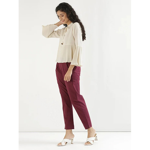 Ladies Cotton Pants - Color: Maroon