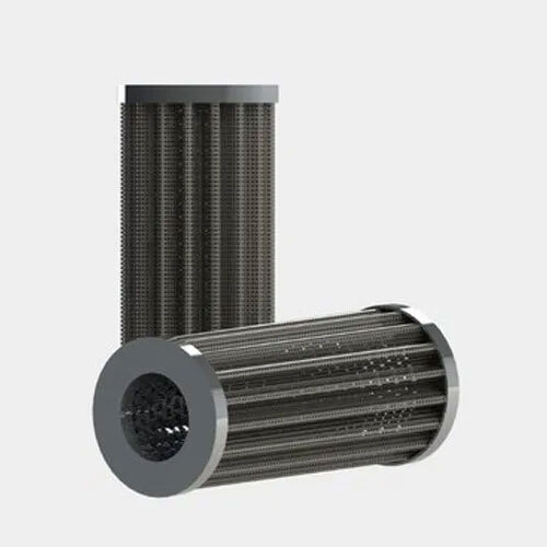 Stainless Steel Perforated Pleated Filter Cartridge - Color: Black