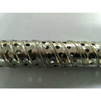 Steel Spiral Perforated Tubes - Stainless Steel, Custom Sizes Available, Golden Color, Galvanized Surface Treatment | Ideal For Ventilation, Filtration, Fluid Transportation