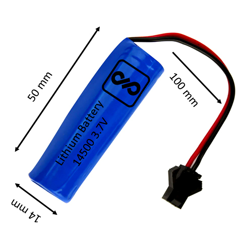 500Mah 14500 Bis Compliant Rechargeable Lithium Ion 1S Battery With Pcb - Nominal Voltage: 3.7 Volt (V)