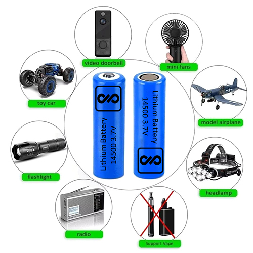 500mah 14500 Bis Compliant Rechargeable Lithium Ion Cell - Nominal Voltage: 3.7 Volt (V)