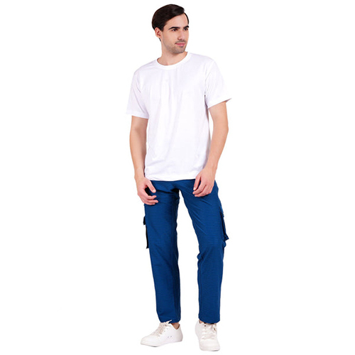 Mens Cargo Pant - Cotton, Sizes S To Xl, Teal Blue Color | Modern Design, Washable, Breathable, Versatile For Daily Wear