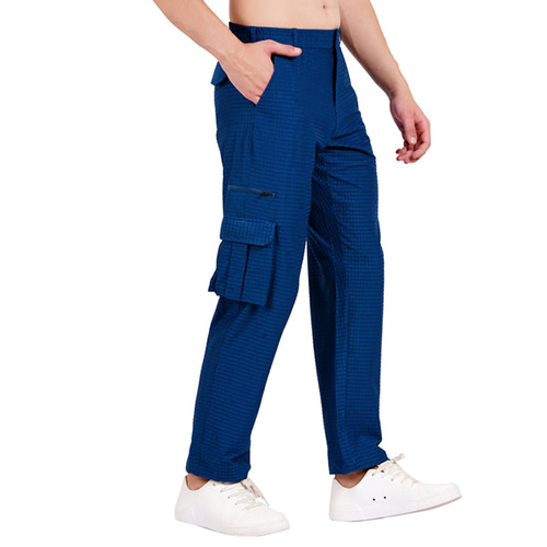 Mens Cargo Pant - Cotton, Sizes S To Xl, Teal Blue Color | Modern Design, Washable, Breathable, Versatile For Daily Wear