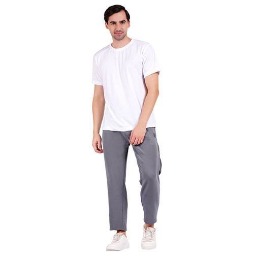 Men Grey Solid Regular Fit Lower