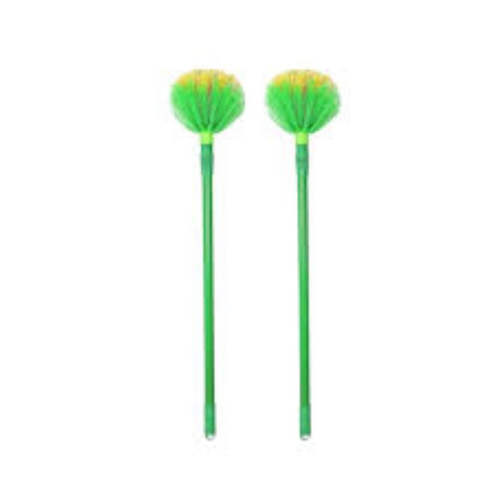 Silling Broom Round Set - Plastic, 50 Gm | Multi-purpose Ceiling, Corner, Fixture, And Window Mesh Cleaner - Easy Reach Tool For Home Cleaning