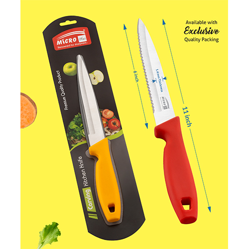 Carving Kitchen Knife - Color: Red & Yellow