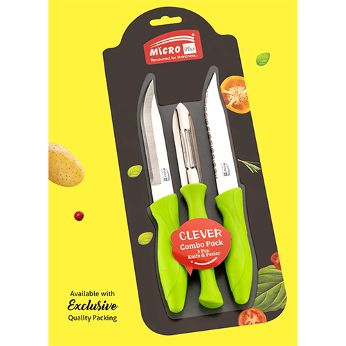 Clever Premium Kitchen Knives & Peeler - Finish: Smooth