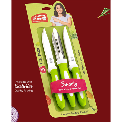 Dm 3 Pc Set Premium Knitchen Knives & Peeler - Color: All Color