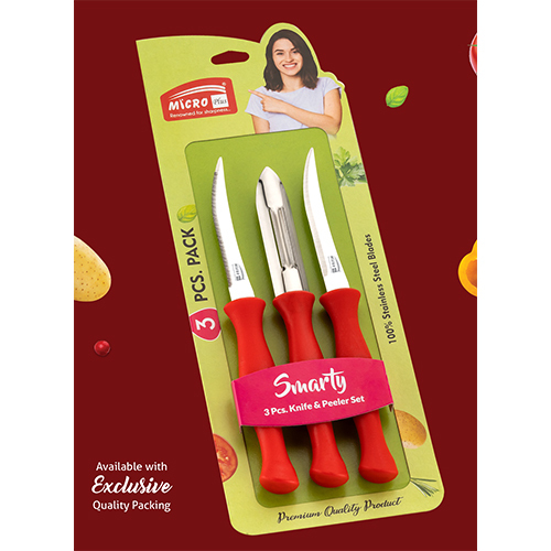 Mini Ultra Premium Kitchen Knives & Peeler - Color: Silver