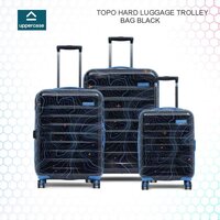 Luggage Trolley Bag - Plastic Material, 40x26.5x55.5 Cm Size, Blue Color - Dust Resistant Body, Smooth Double Wheels, Premium Push Button, Tsa Lock, Including Laundry And Packing Cubes