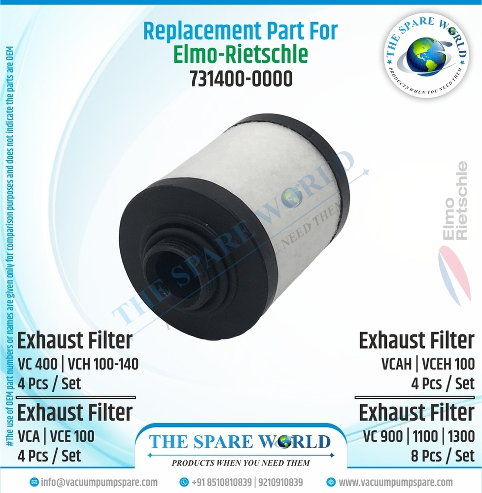 Exhaust Filter For Elmo Rietschle - VC-400 - 731400