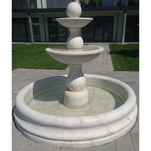 White Marble Fountain - Color: As Per Requirement