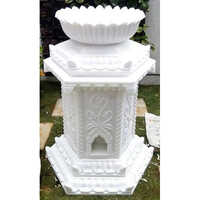 White Marble Tulsi Pot
