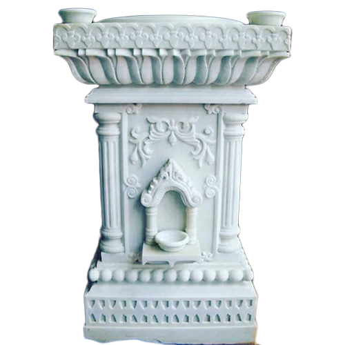 White Marble Pot - Material: Stone