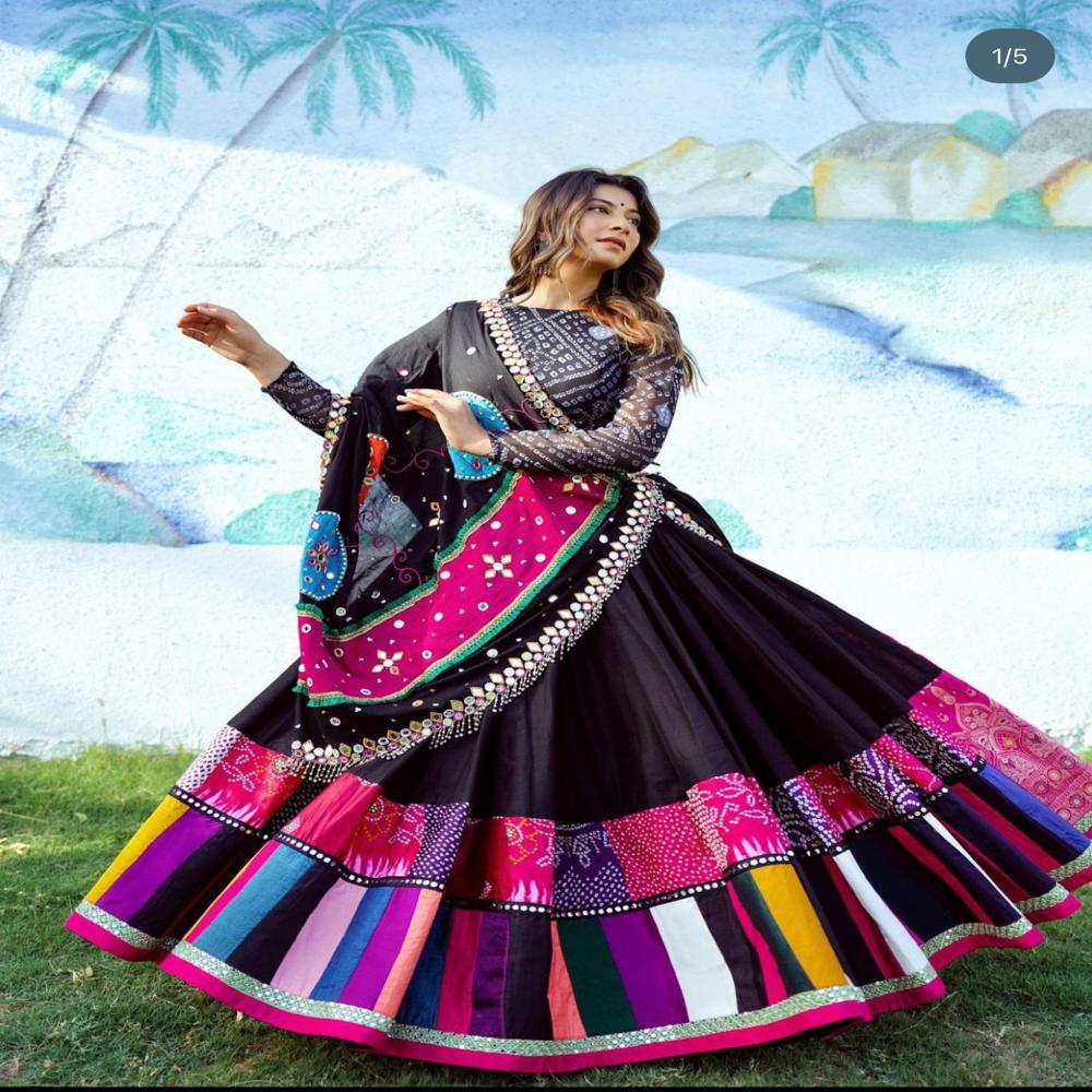 Digital Print Muslin Cotton Lehenga Choli