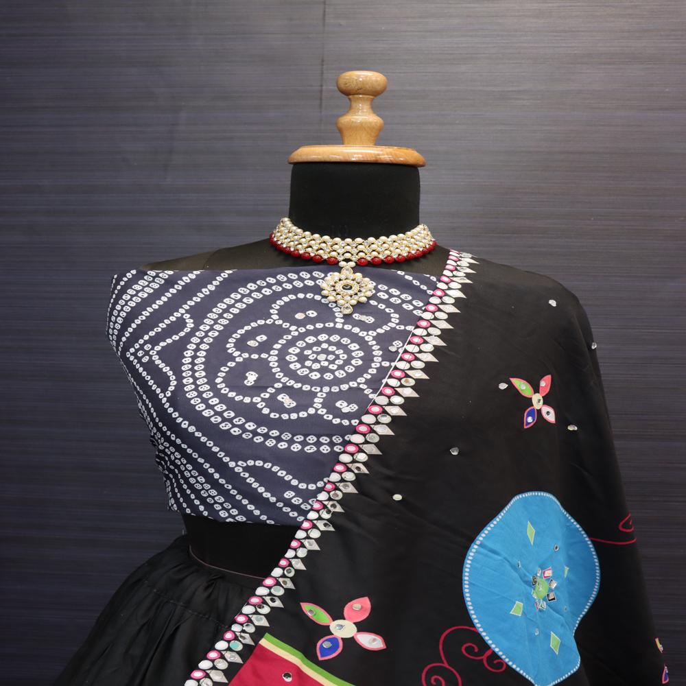 Digital Print Muslin Cotton Lehenga Choli