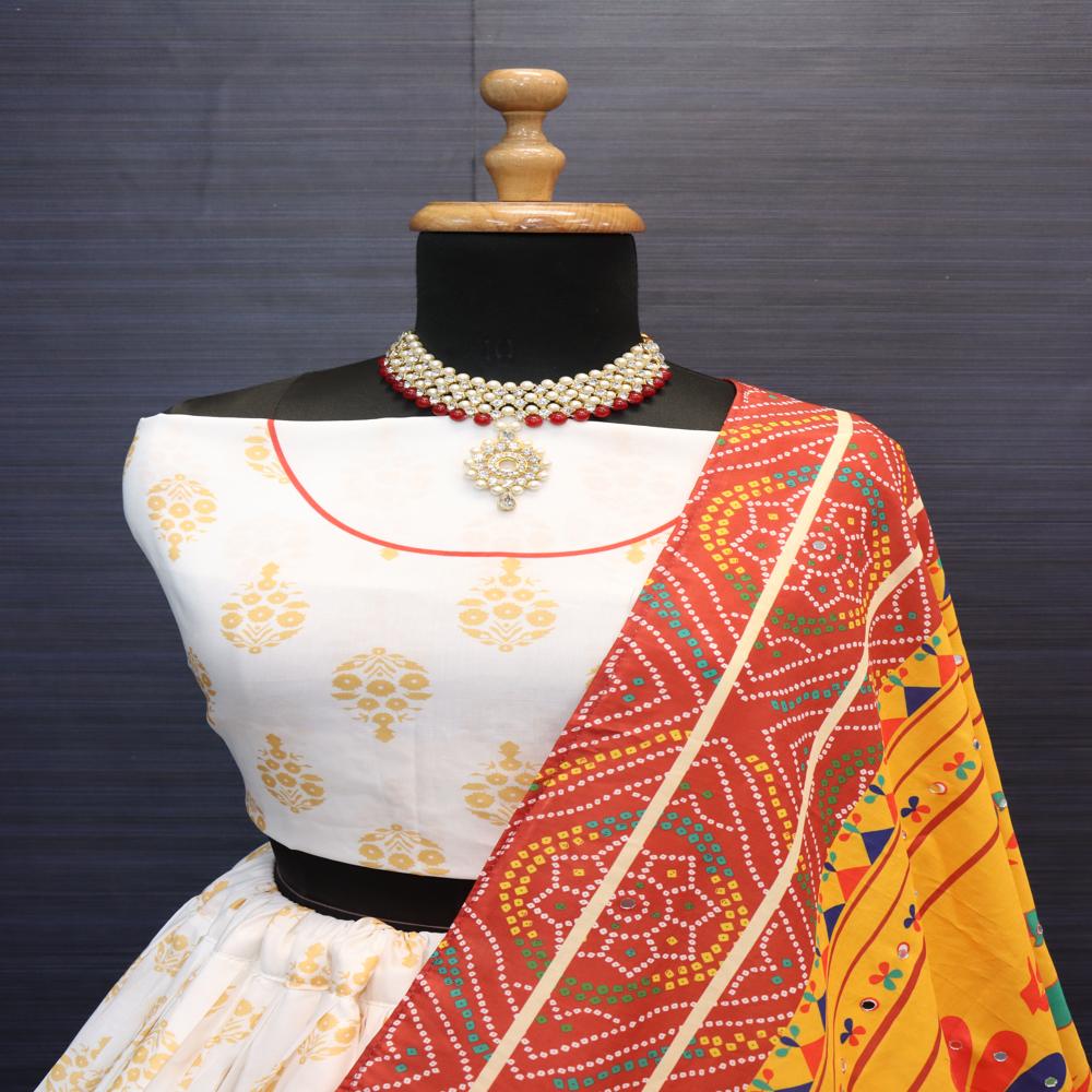 Digital Print Muslin Cotton Lehenga Choli