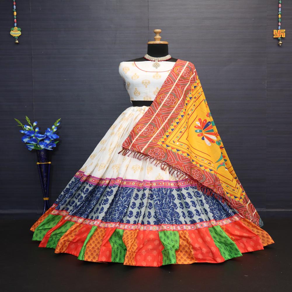 Digital Print Muslin Cotton Lehenga Choli