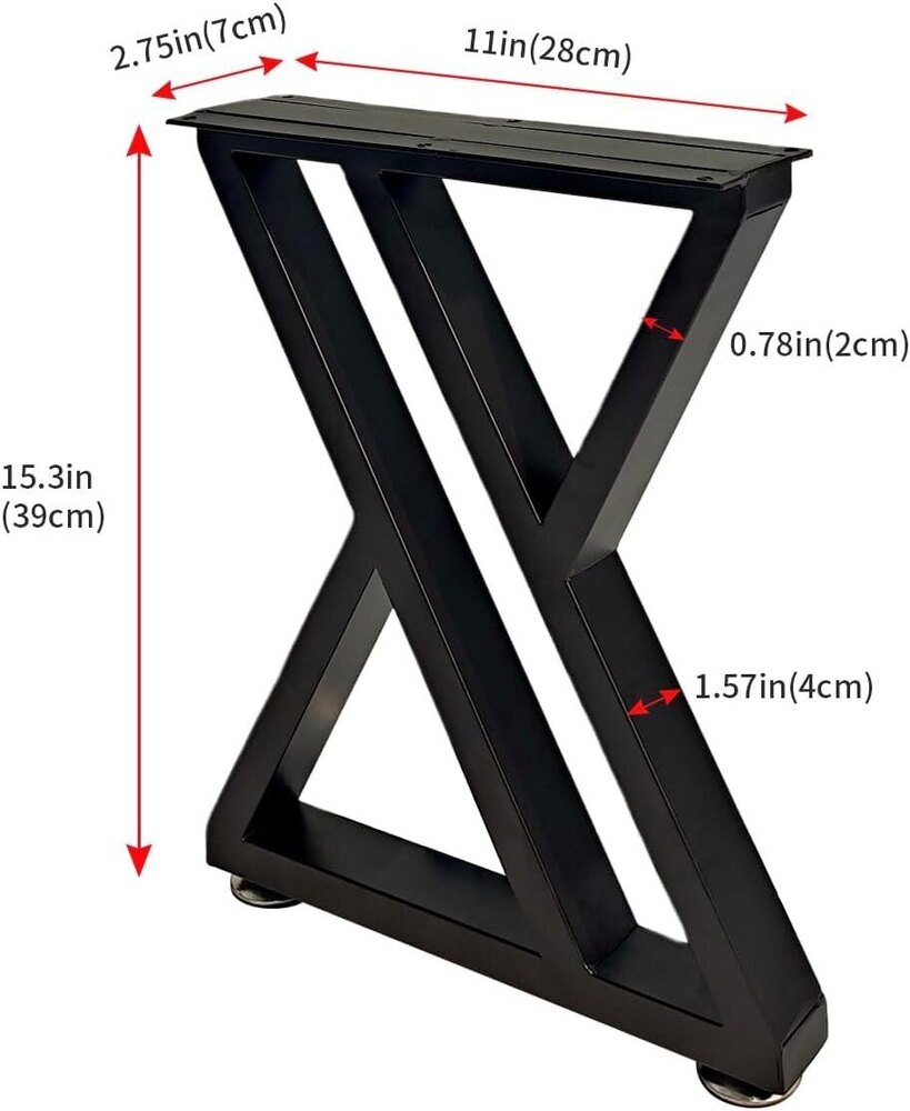 Black Dining Room Table Legs Bench Legs,Heavy Duty Office Legs for Table 2PCS