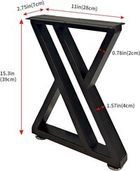 Black Dining Room Table Legs Bench Legs,Heavy Duty Office Legs for Table 2PCS