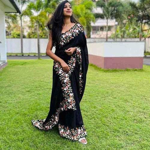Fancy Printed Border Saree