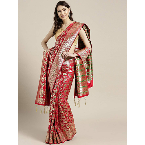 Banarasi Handloom Meenakari Silk Saree - Color: Different Available