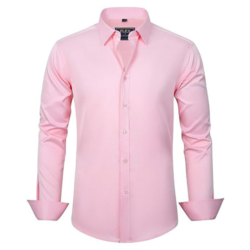 Cotton Plain Light Pink Mens Shirt - Color: Different Available