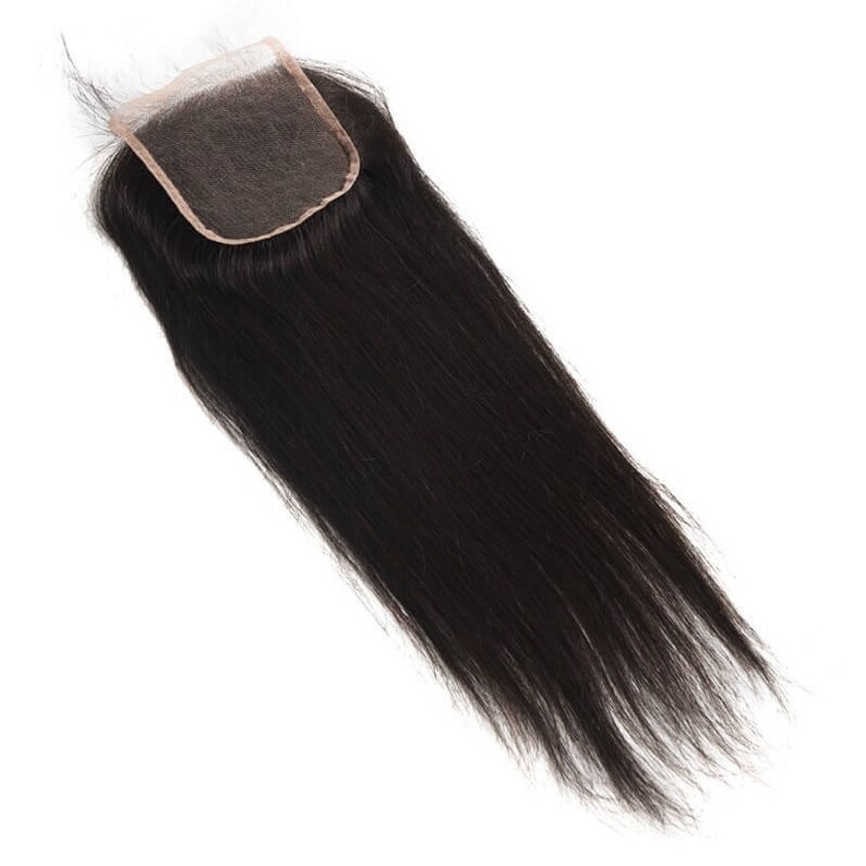 Natural Color Straight Transparent Lace Closure Hair