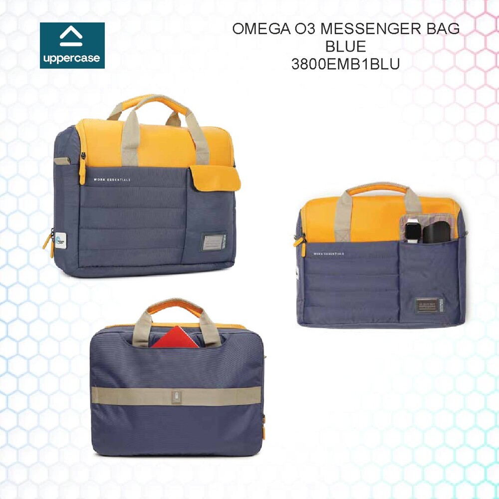 Omega 03 Messenger Bag Blue - Size: L:43 X W:9.5 X H:33.5