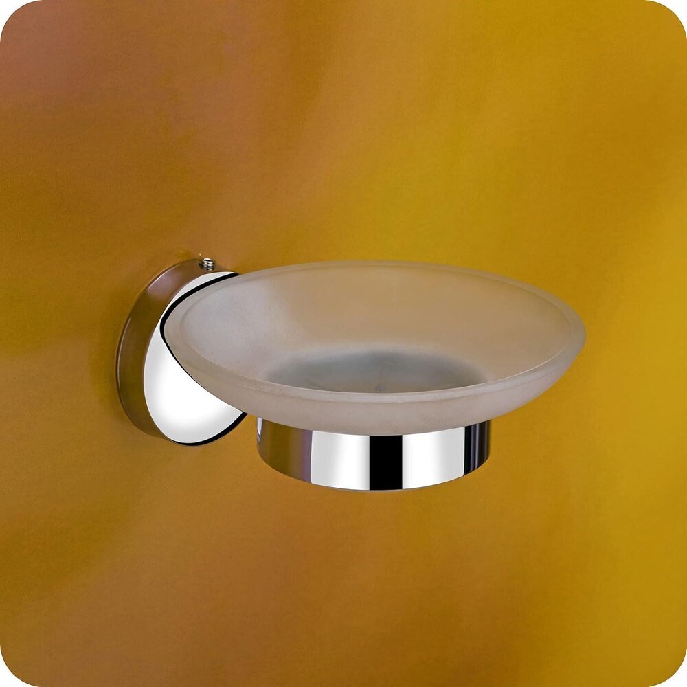 Frosted Round Glass Soap Dish